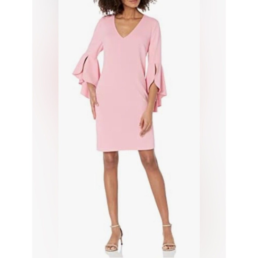 Trina Turk Moorten Dress 8 Desert Rose Pink Bell Sleeve Shift NWT $198